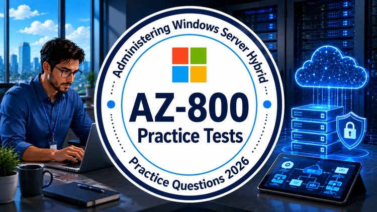 AZ-800 Hybrid Server Practice Tests 2026